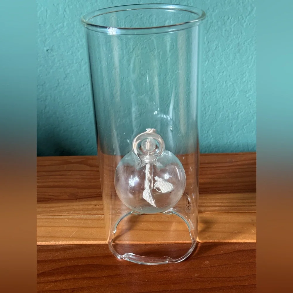 Wolfard Glassblowing Co Hand Blown Oil Lamp 9”